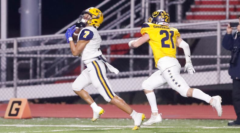 Springfield defeated Cincinnati Moeller 28-24 in the Division I state semifinals at Piqua on Friday, Nov. 25, 2022. Michael Cooper/CONTRIBUTED