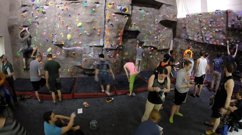 A bouldering competition at a past Adventure Summit. CONTRIBUTED