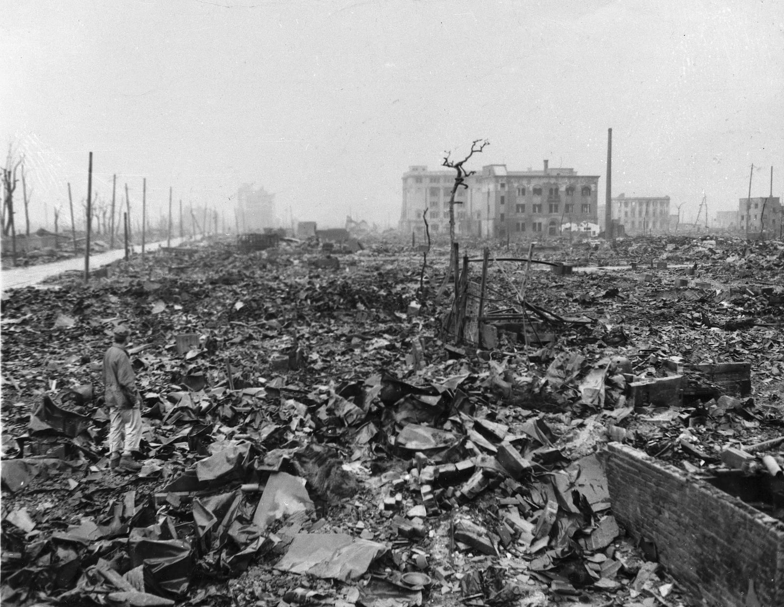 In this 1945 file photo, a view of the devastation after the atom bomb was dropped, in Hiroshima, Japan. (AP Photo, File)
