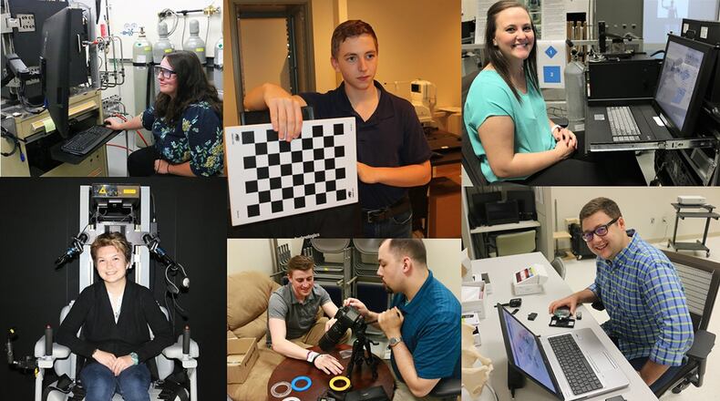 Each summer, Naval Medical Research Unit Dayton welcomes high school, undergraduate and graduate students for internships. Paid opportunities are available for students to gain practical knowledge, educational experience and mentorship guidance. (Contributed photo collage)