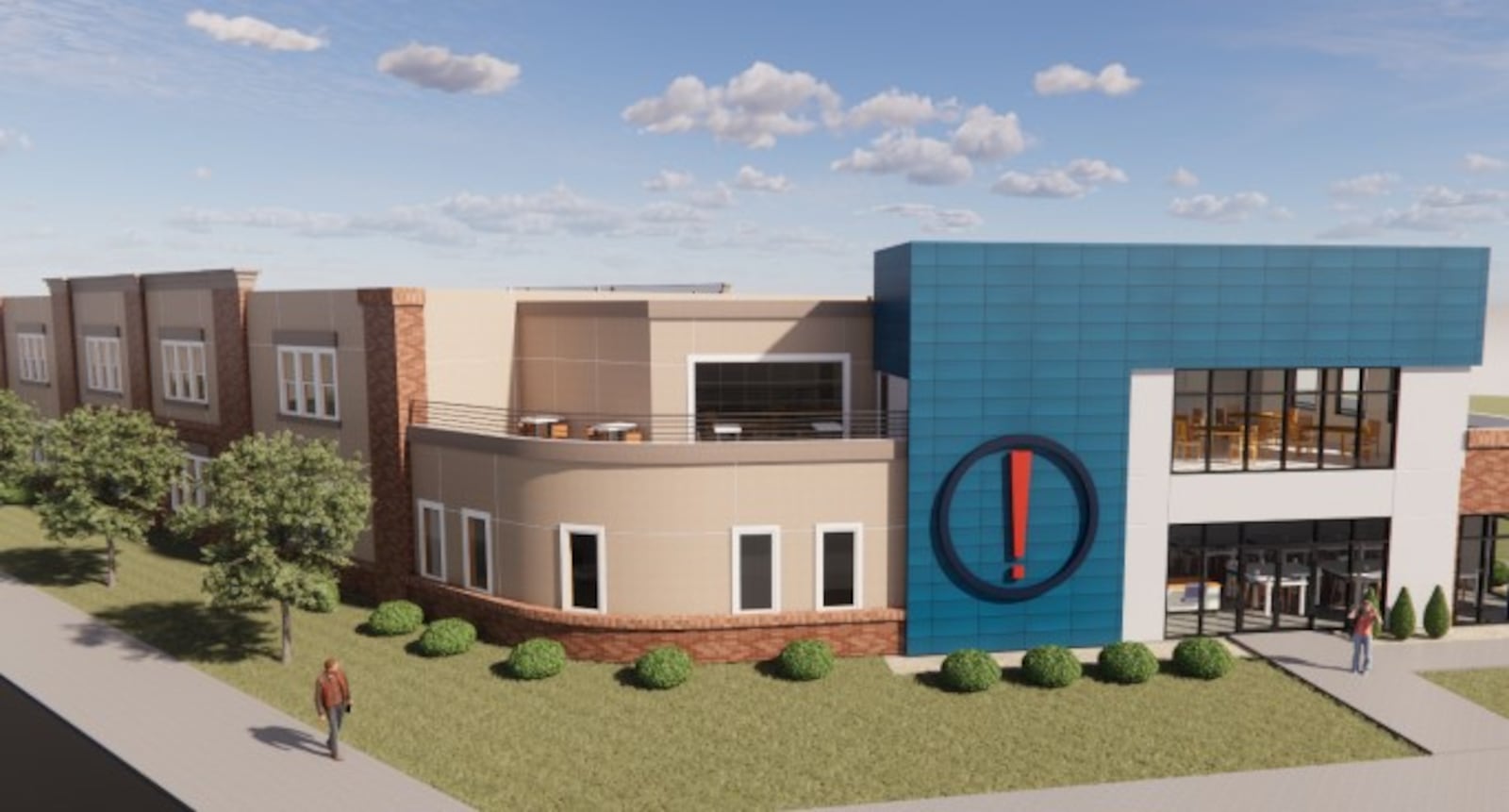 A rendering of the new Liberty High School that is under construction at Wayne Avenue and Wyoming Street in southeast Dayton. CONTRIBUTED