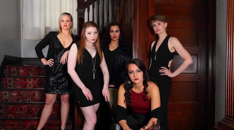 (left to right) Leslie Goddard (Bridget), Michaella Waickman (Alice), Rachel Mary Green (Understudy), Deanna Giulietti (Lizzie), and Natalie Bird (Emma) are the ladies of “Lizzie,” a new rock musical having its regional premiere courtesy of the Human Race Theatre Company at the Loft Theatre through June 30. CONTRIBUTED/SCOTT J. KIMMINS