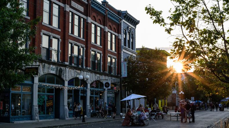 Out on 5th in The Oregon District was held from Friday, September 25th through Sunday, September 27th 2020. 5th Street will be closed to vehicle traffic on the weekends until the end of October to allow for expanded outdoor seating, sidewalk sales and musical entertainment. The goal of Out on 5th is to help Oregon District businesses increase seating capacity outdoors due to limited indoor seating for social distancing requirements during the coronavirus pandemic. TOM GILLIAM/CONTRIBUTING PHOTOGRAPHER