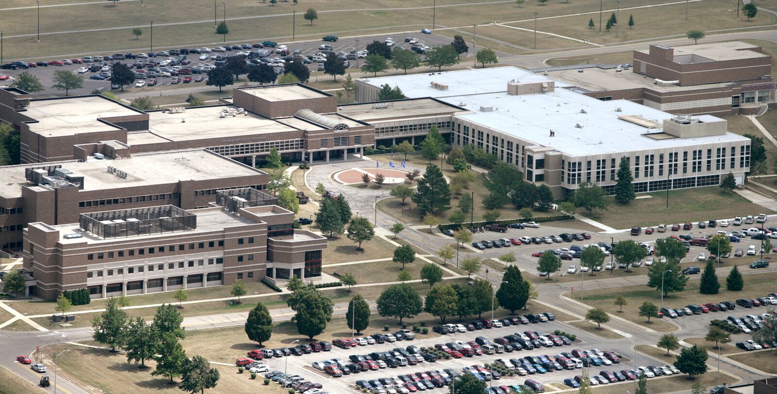 Aerial view of the Air Force Institute of Technology at Wright-Patterson Air Force Base in 2005. FILE