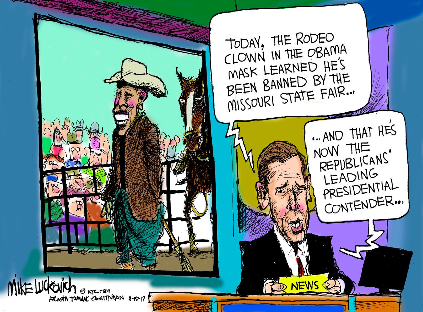 Luckovich: Obama cowboy