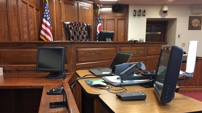 Courtroom three in the Greene County Courthouse is designated space for the magistrate to hear civil cases, grand jury hearings and for visiting judges. RICHARD WILSON/STAFF