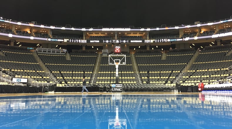 The view at PPG Paints Arena on Friday morning.