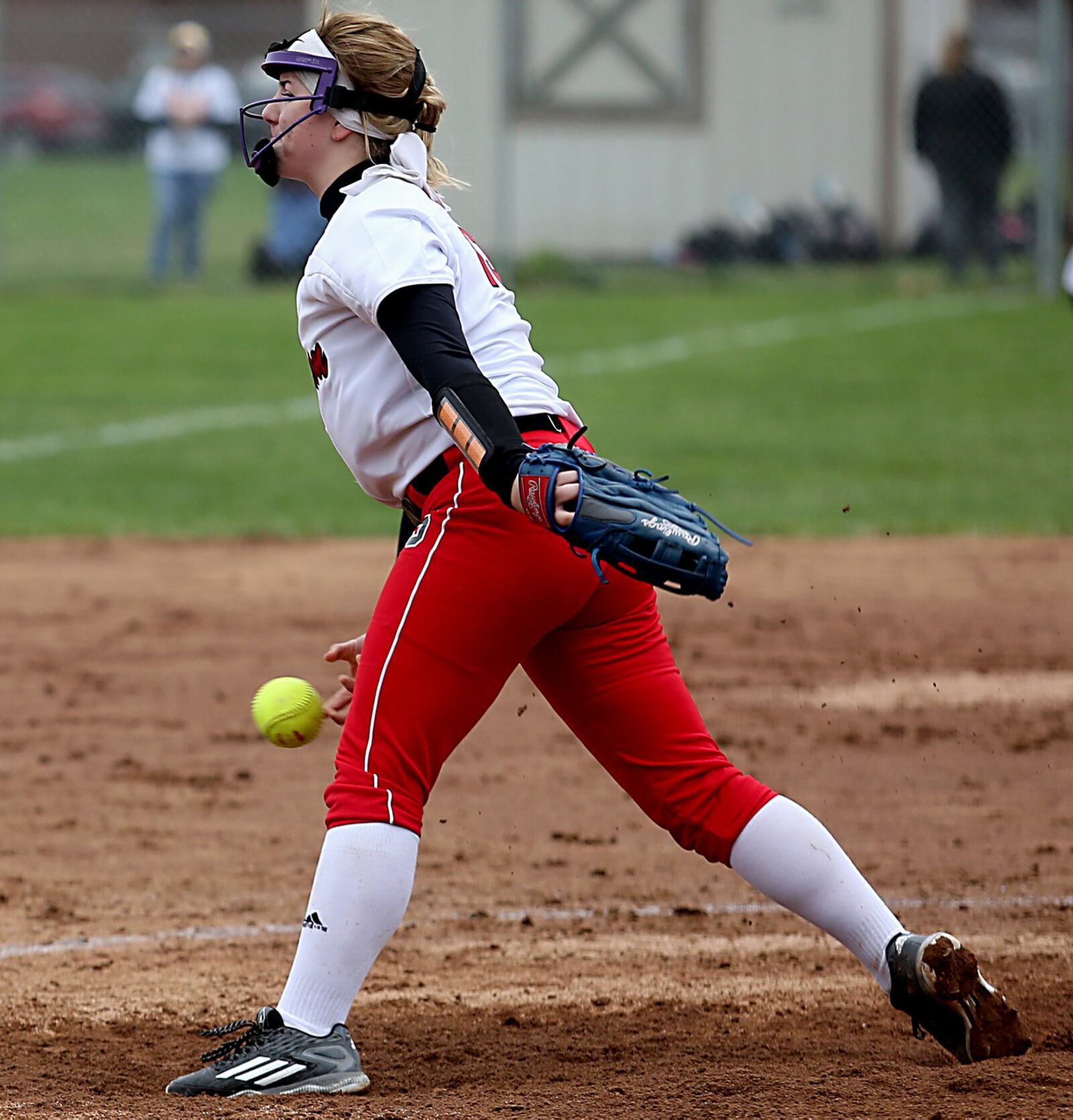 Madison’s Carly Metcalf delivers a pitch during Saturday’s game at Ross. CONTRIBUTED PHOTO BY E.L. HUBBARD