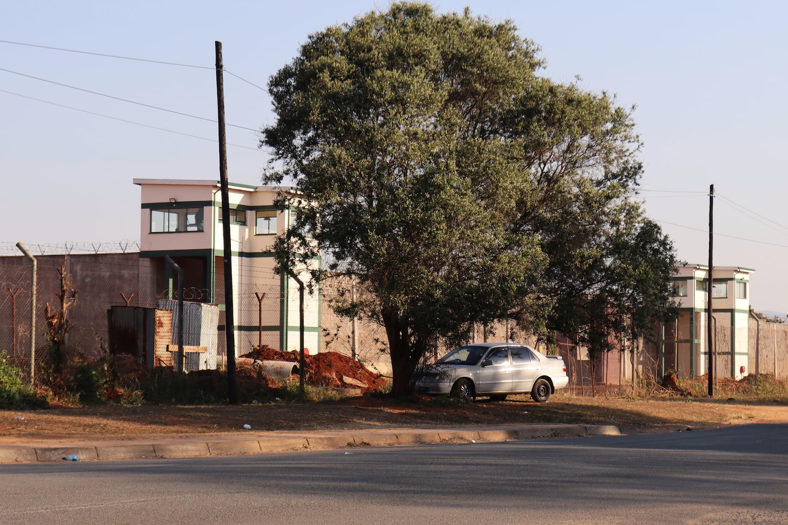 A guard tower at Matsapha Correctional Complex is seen in Matsapha, near Mbabane, Eswatini, Thursday July 17, 2025. (AP Photo)
