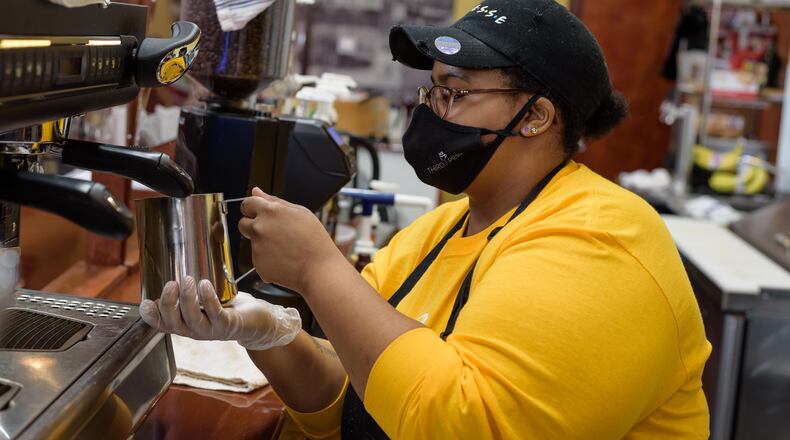 Third Perk Coffeehouse & Wine Bar is located at 146 E. Third St. in downtown Dayton’s Fire Blocks District. TOM GILLIAM / CONTRIBUTING PHOTOGRAPHER