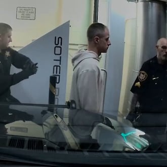 Caleb Flynn arrives at a detention facility. TIPP CITY POLICE