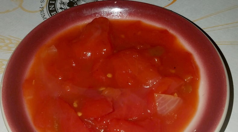 Stewed tomatoes remain popular at the Oakwood Club. Some people even like them on onion rings.