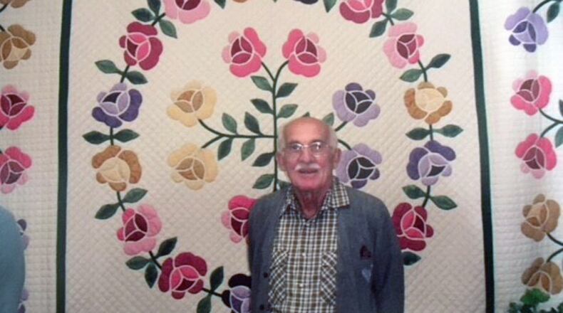 Bob Zimmer, 93, designed the “Memory Quilt” for his wife, Agnes, who died in 1999 and quilt finished in 2000. It was made in memory of his wife. CONTRIBUTED