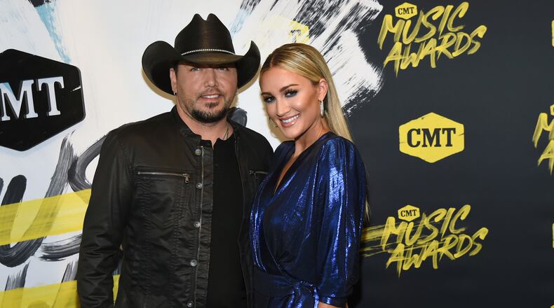 NASHVILLE, TN - JUNE 06: Jason Aldean and Brittany Kerr attend the 2018 CMT Music Awards at Bridgestone Arena on June 6, 2018 in Nashville, Tennessee. (Photo by Rick Diamond/Getty Images for CMT)