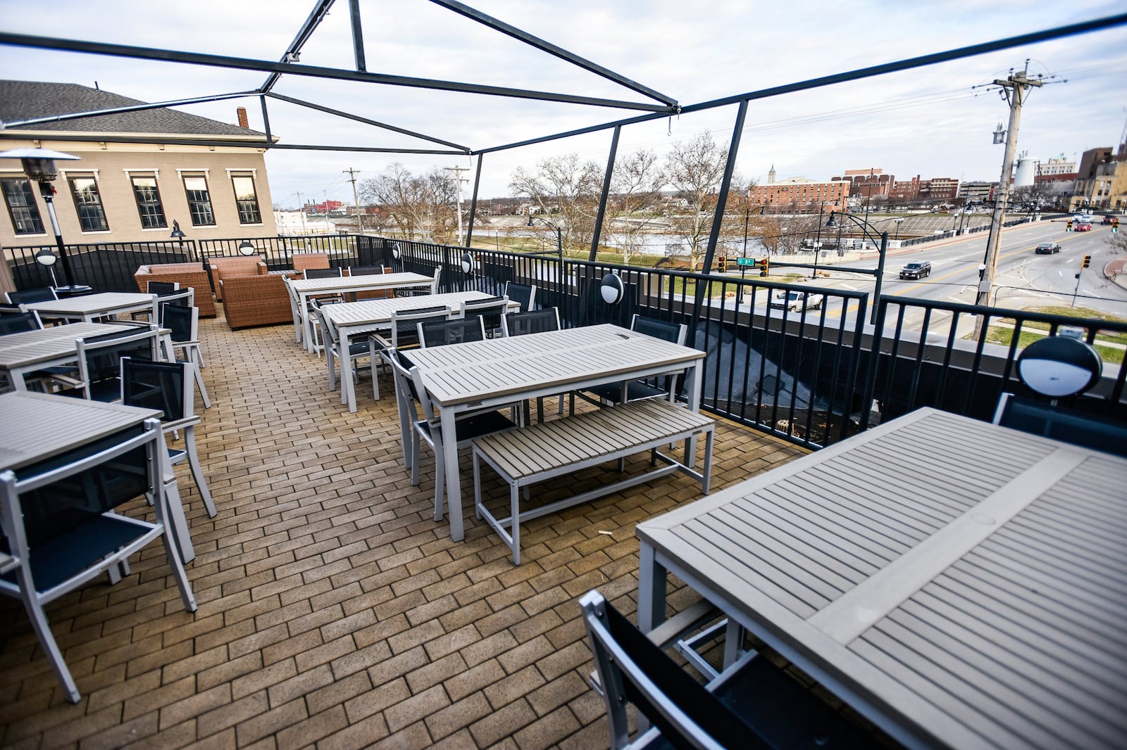 Fretboard Brewing & Public House is on Main Street in downtown Hamilton. The brewery and restaurant offers three levels with bar area on the first floor, a dining room area on the second floor and rooftop dining with a view of the Great Miami River. There are multiple beers on tap, craft cocktails and a section of wine. The food options include pub burger and fries, salads, salmon, steak and more. NICK GRAHAM/STAFF