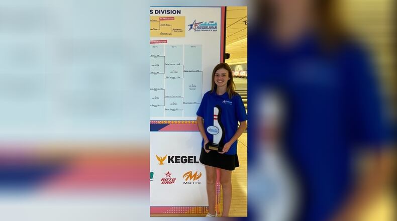 Troy bowler Baylie Massingill is the 2021 Junior Gold girls 12-and-under champion. CONTRIBUTED