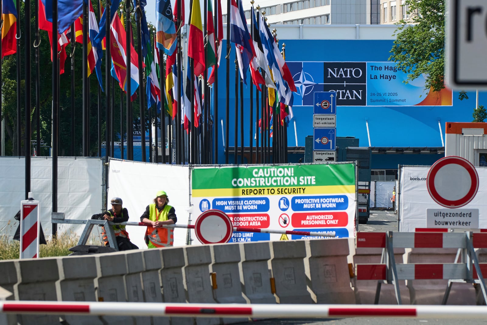 Security ahead of the NATO summit in The Hague, Netherlands, Wednesday, June 18, 2025. (AP Photo/Peter Dejong)