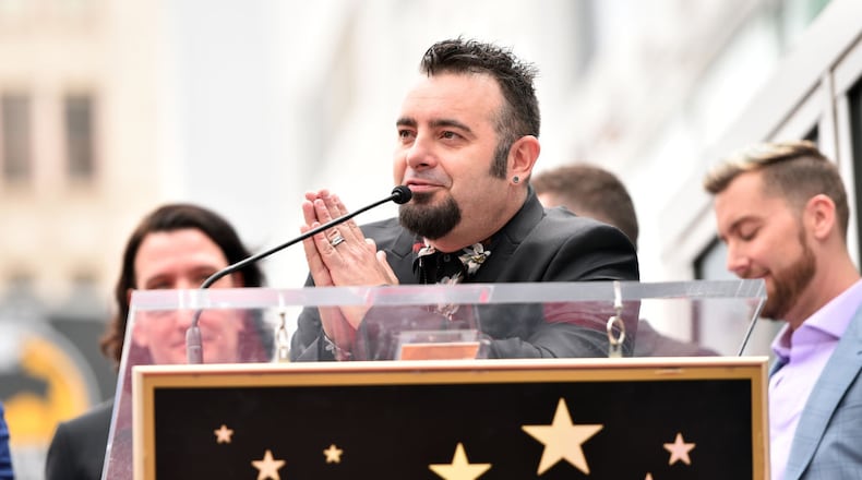 HOLLYWOOD, CA - APRIL 30: Chris Kirkpatrick speaks onstage during the ceremony honoring NSYNC with a star on the Hollywood Walk of Fame on April 30, 2018 in Hollywood, California. (Photo by Alberto E. Rodriguez/Getty Images)