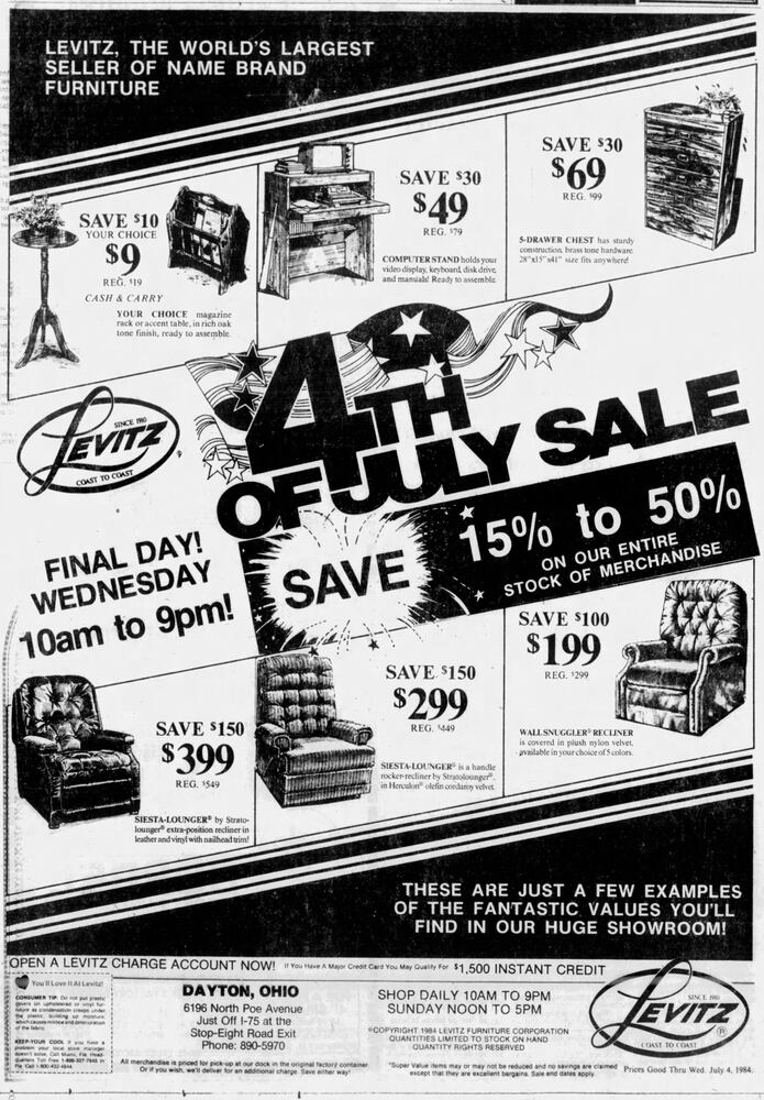 Fourth of July advertisement pages