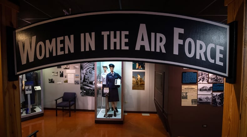 Artifacts from the Women in the Air Force gallery are displayed in the U.S. Air Force Airman Heritage Training Complex at Joint Base San Antonio-Lackland, Texas. (U.S. Air Force photo/Sarayuth Pinthong)