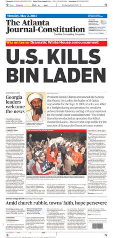 Newspapers report Osama bin Laden's death