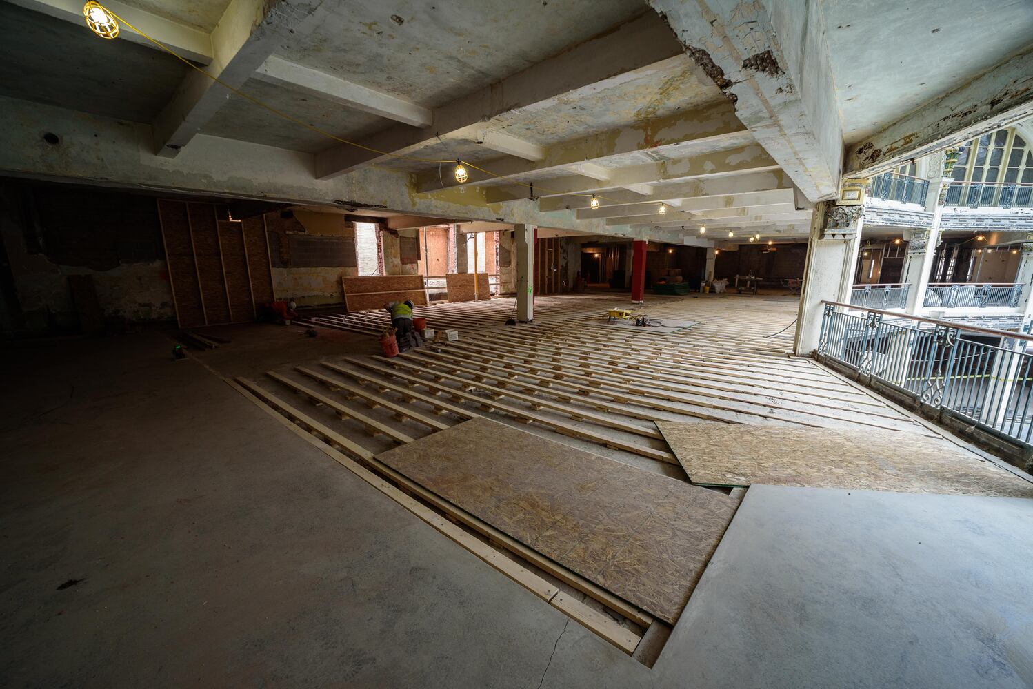 PHOTOS: Dayton Arcade recovery continues, first floor slab completed and windows restored