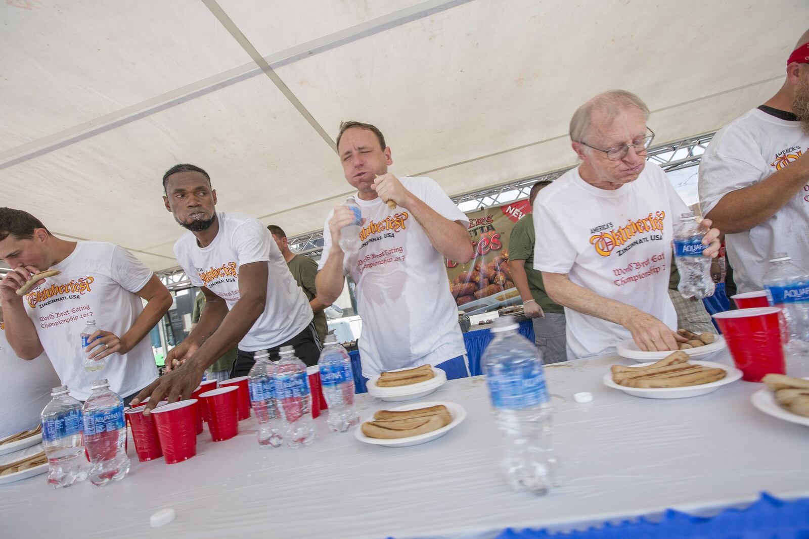 Joey Chestnut, the #1 competitive eater in the world, will defend his title at the World Brat Eating Championships on Sept. 21 at Oktoberfest Zinzinnati. CONTRIBUTED