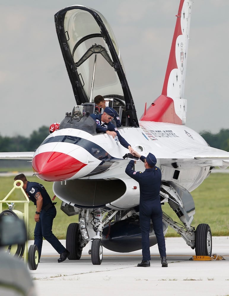 PHOTOS: The Thunderbirds jet team arrives for the Dayton Air Show