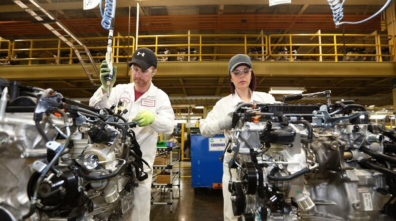 A company shot of workers at Honda's engine plant in Shelby County.