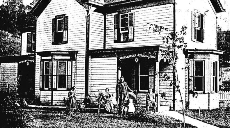 The Little River Cafe, near the Little Miami River, has closed. Pictured is Frank Sherwood and his family outside their home in about 1876. It later became the Freeport Inn and then the Little River Cafe. CONTRIBUTED