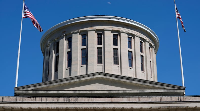 FILE - The Ohio Statehouse cupola is seen in Columbus, Ohio, on April 15, 2024. (AP Photo/Carolyn Kaster, file)