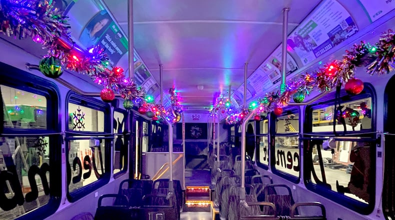 Take a ride on RTA's holiday bus this December. Photo courtesy the Greater Dayton Regional Transit Authority.
