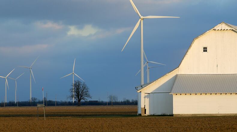 The wind turbines in Van Wert County, Ohio Wednesday, Jan. 4. 2017. Bill Lackey/Staff