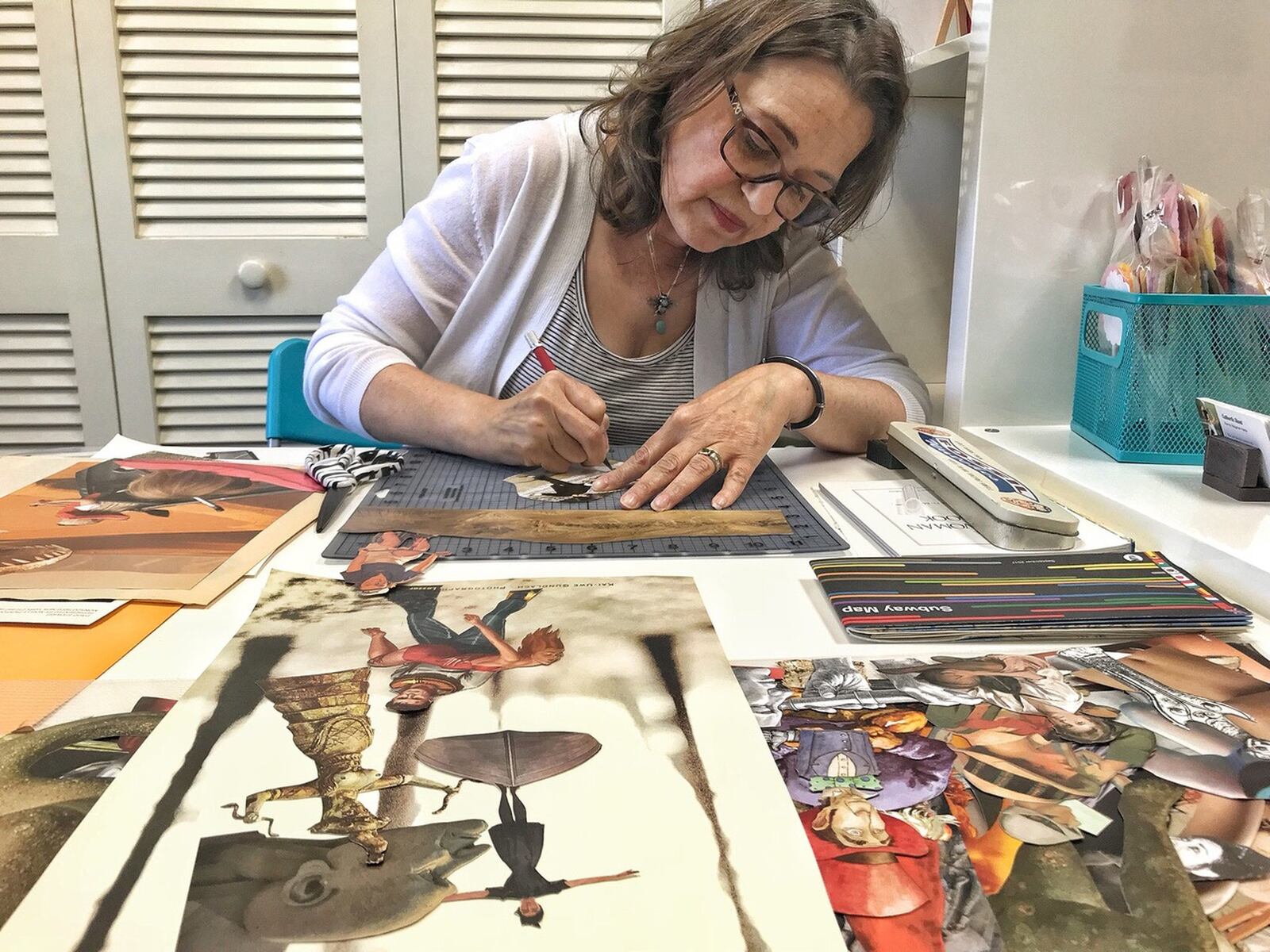Wendy Wagener-Harris creates paper collages. “My images come from old books, magazines, junk mail, catalogs and other ephemera that come my way daily,” she says. CONTRIBUTED