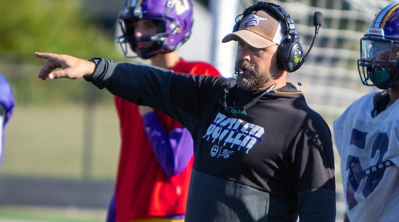 Butler football coach Zach Gueth has guided the Aviators to a 4-0 start to the season. Jeff Gilbert/CONTRIBUTED