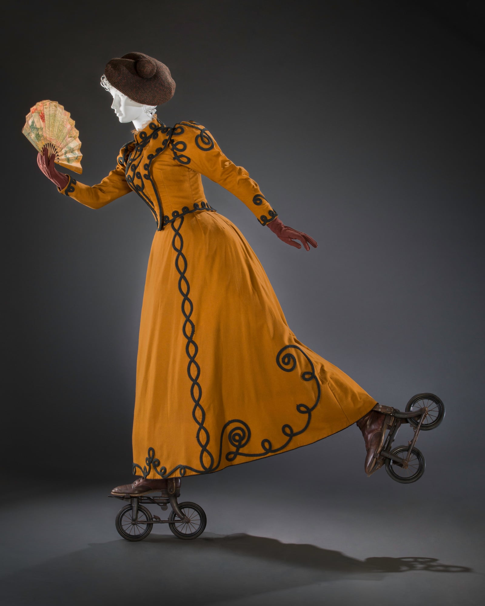 This charming inline-skating ensemble is from the 1890s. Contributed photo by Brian Davis, FIDM Museum/Courtesy American Federation of Arts