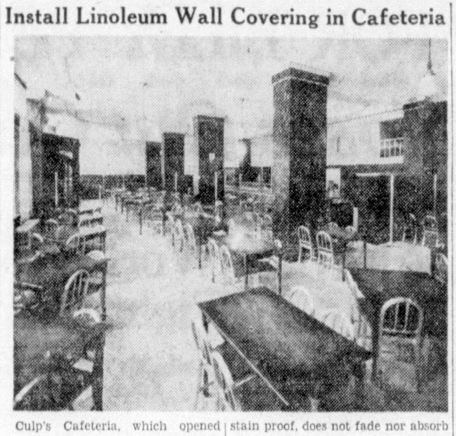 Culp's cafeteria 1932. DAYTON HERALD ARCHIVES