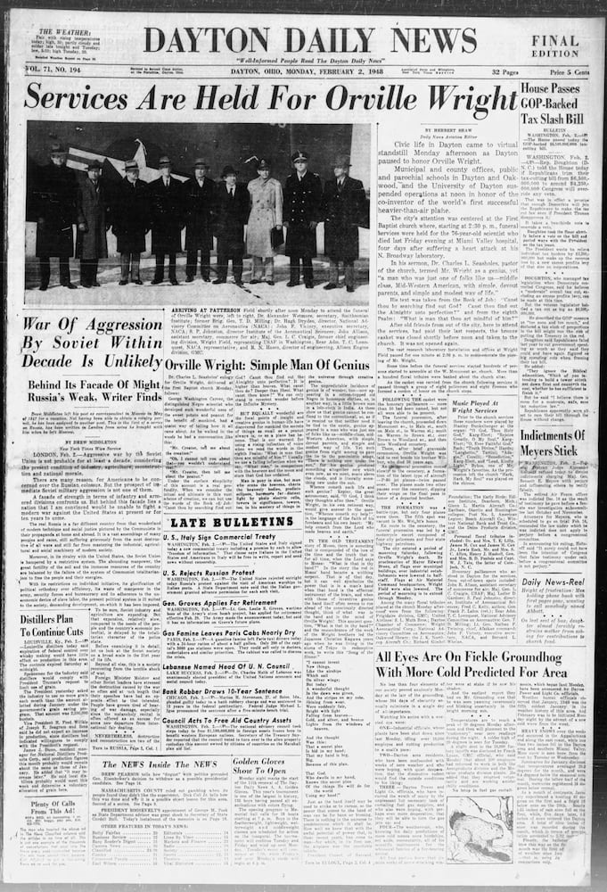 Orville Wright funeral