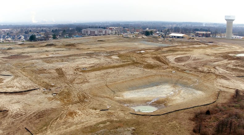 Union Village, the 1,400-acre planned community in Warren County, is under construction across from Otterbein. Over the next 30 or more years, $1.5 billion in investment, 4,500 homes and 12,000 residents are projected in this community anchored by the Warren County Sports Park at Union Village. TY GREENLEES / STAFF