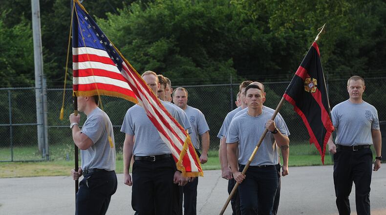 The Dayton Fire Department Training Center held a special 9/11 tribute Friday Sept. 10, 2021. The special event included firefighter recruit class 2021-A and photos of the 343 firefighters lost saving lives on 9/11. MARSHALL GORBY\STAFF