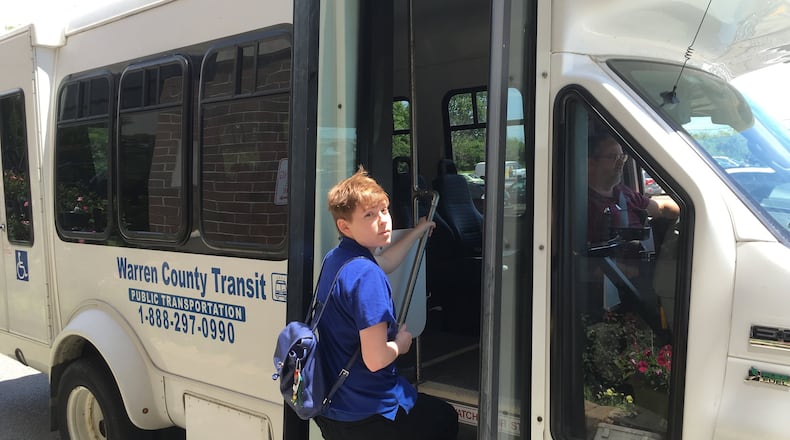 Warren County is turning down $2.4 million in federal transit funding available in response to COVID-19 issues. Pictured is a a rider using the county service in 2016. By Lawrence Budd