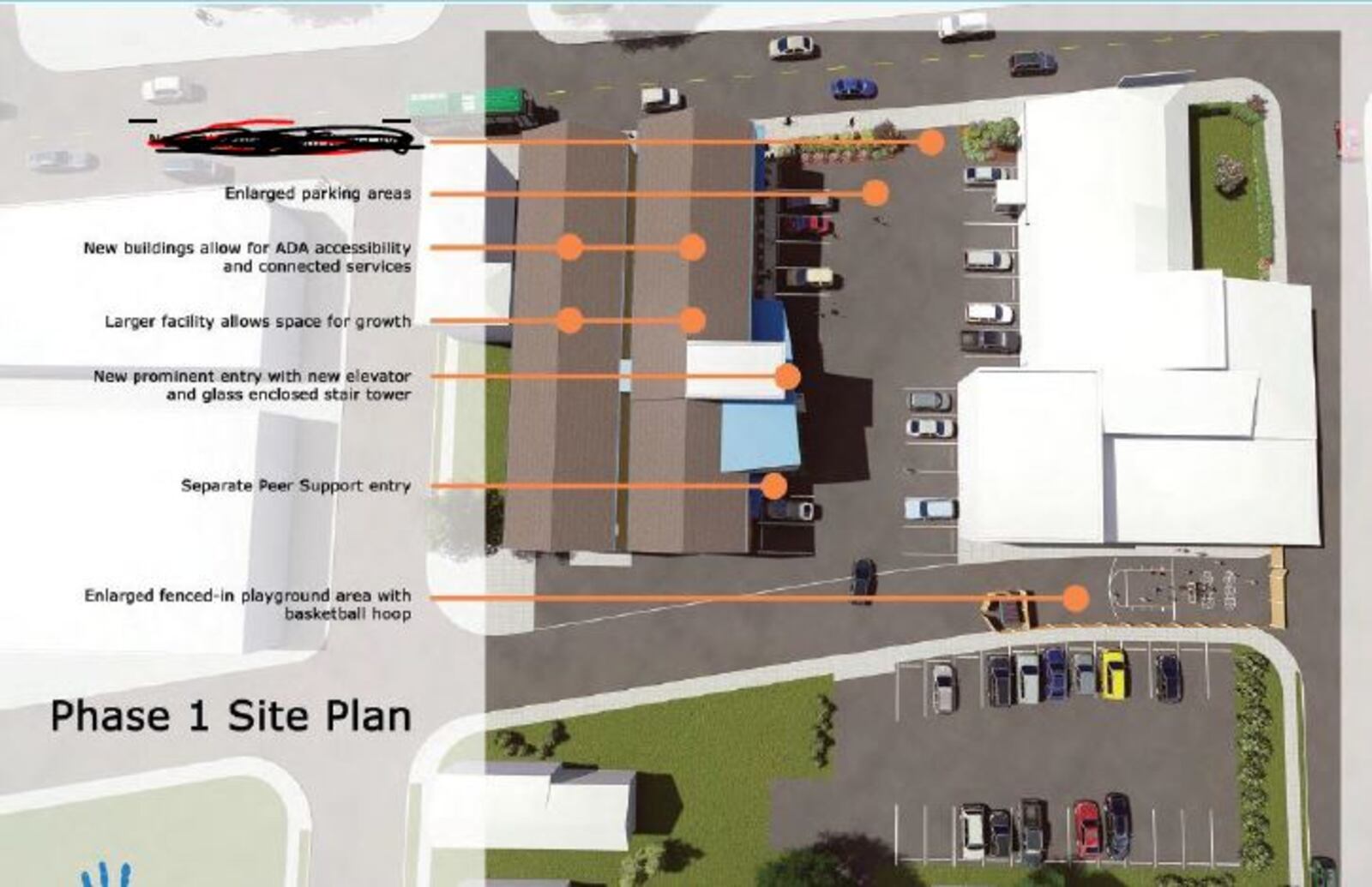 The phase 1 site plan for East End Community Service's campus improvement and expansion project. CONTRIBUTED