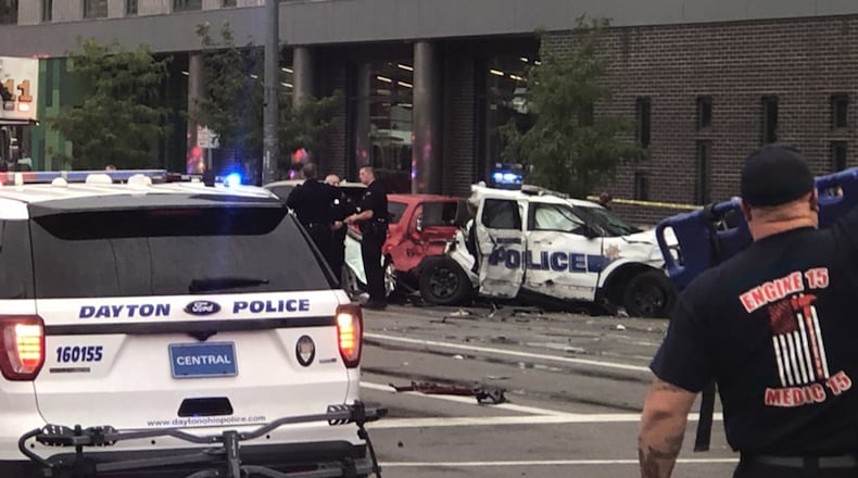 The parents of two children who were killed in a fatal crash in the area of East Third Street and Patterson Boulevard are suing Raymond Walters, the city of Riverside and Riverside police. CORY FROLIK / STAFF