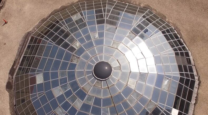 Aerial view of the Dayton Arcade rotunda. Six months after being denied state historic tax credits, the developers of the Dayton Arcade officially earned $5 million in incentives on Wednesday, June 28, 2017. TY GREENLEES / STAFF