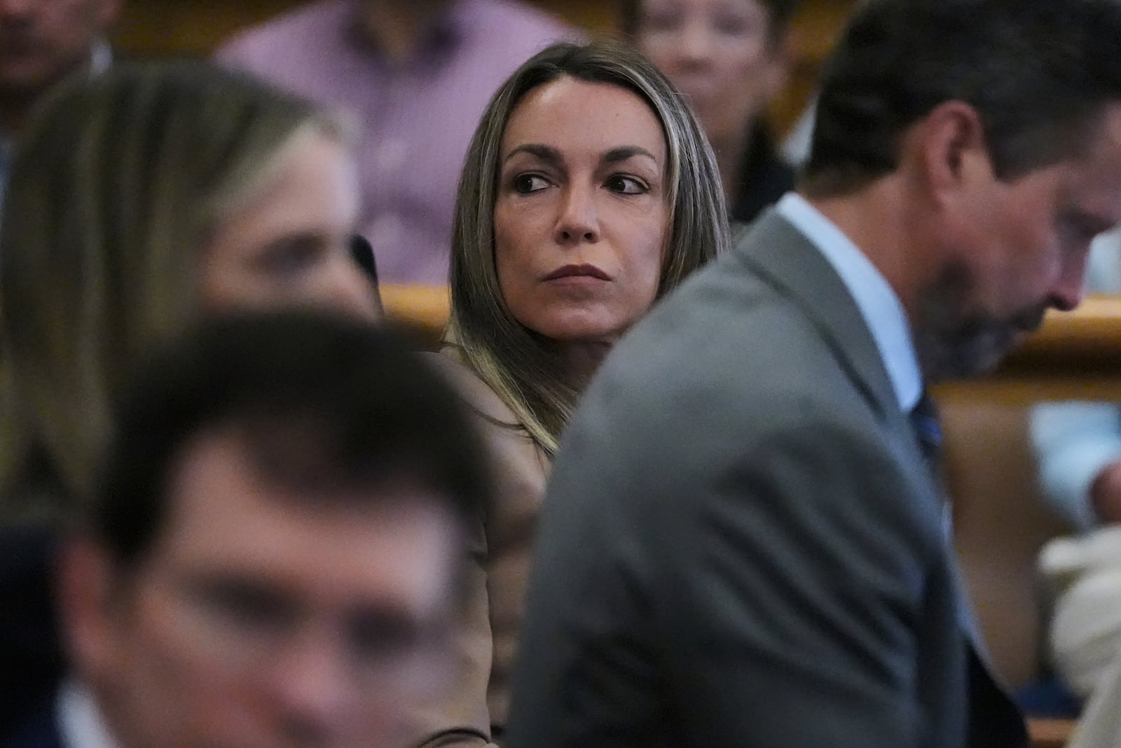 Karen Read listens to testimony during her trial, Thursday, April 24, 2025, at Norfolk Superior Court in Dedham, Mass. (AP Photo/Charles Krupa, Pool)