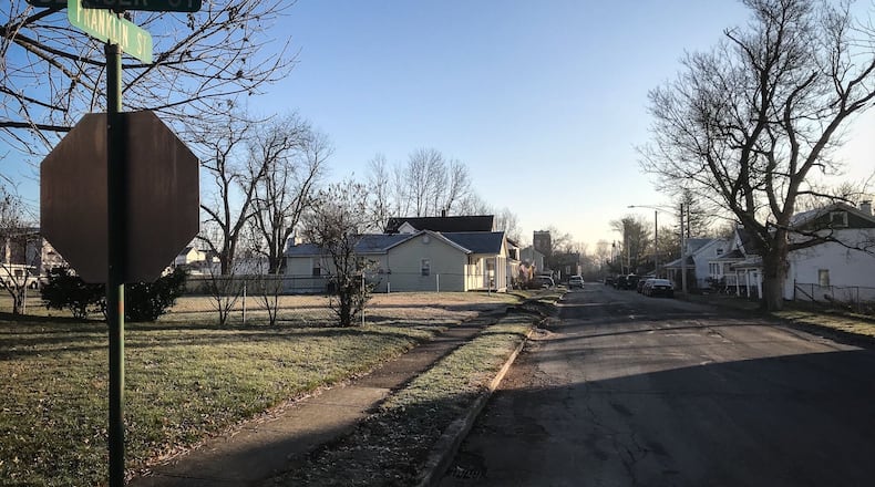 A New Lebanon police officer shot a person during a traffic stop on Franklin street early Thursday, Dec. 10, 2020. STAFF/JIM NOELKER