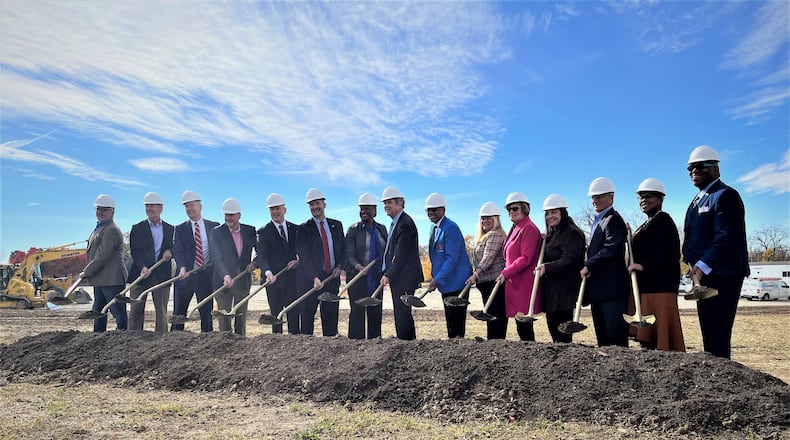 A ceremonial groundbreaking on Friday, Oct. 28, 2022, for a new $17.8 million facility on the former Good Samaritan Hospital site in northwest Dayton. CORNELIUS FROLIK / STAFF