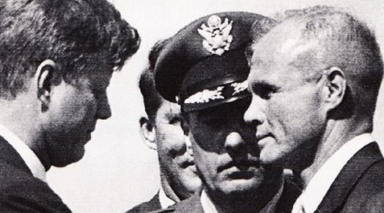 President John F. Kennedy with Glenn after the astronaut became the first American to orbit the earth on Feb. 20, 1962.