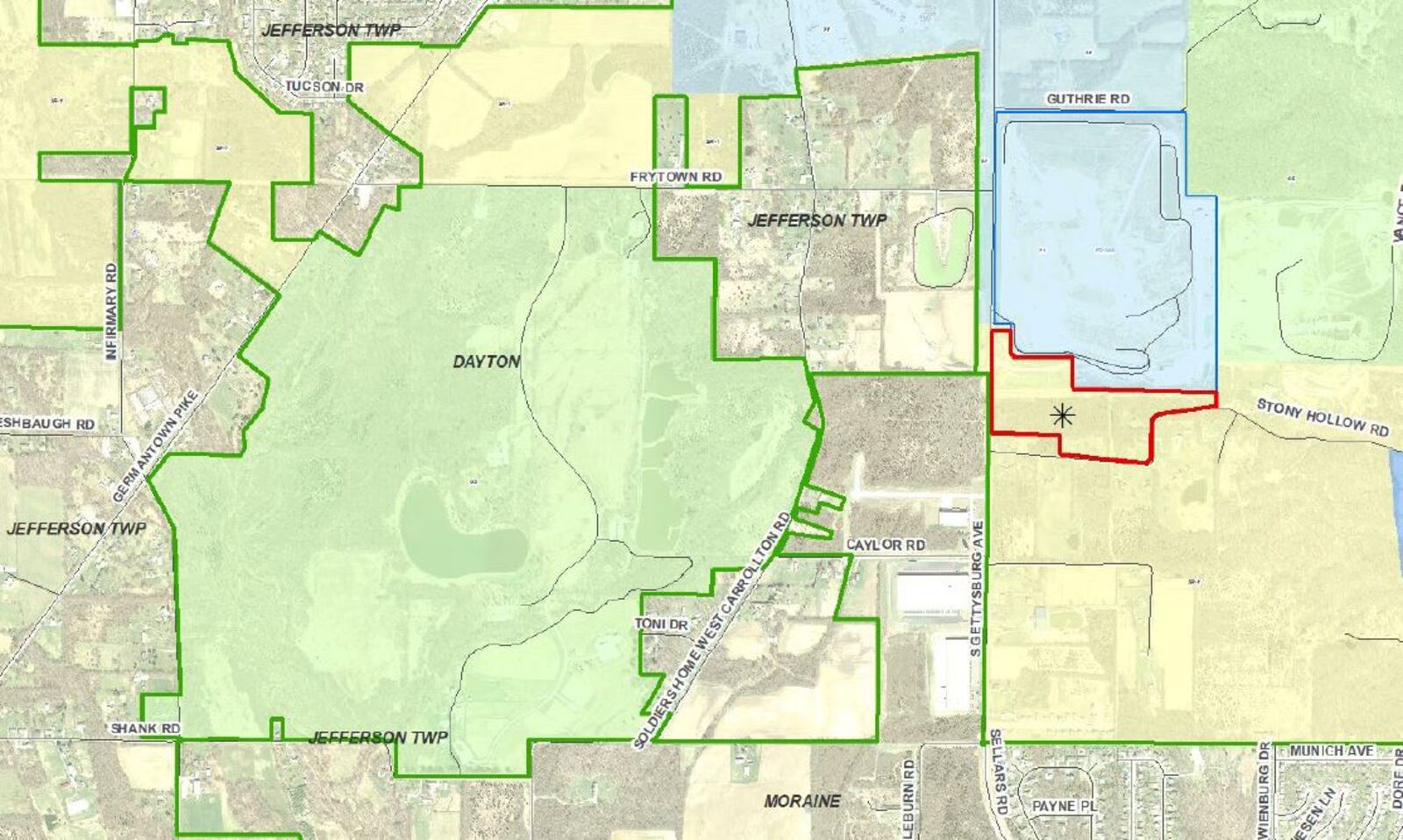 A map showing the Stony Hollow Landfill and surrounding area. CONTRIBUTED