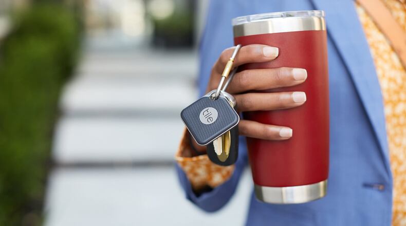 Tiles have a good reputation for helping people find lost things. They’re also small enough to tuck into a pocket of your purse or computer bag, or to hang on your keychain. (Tile)